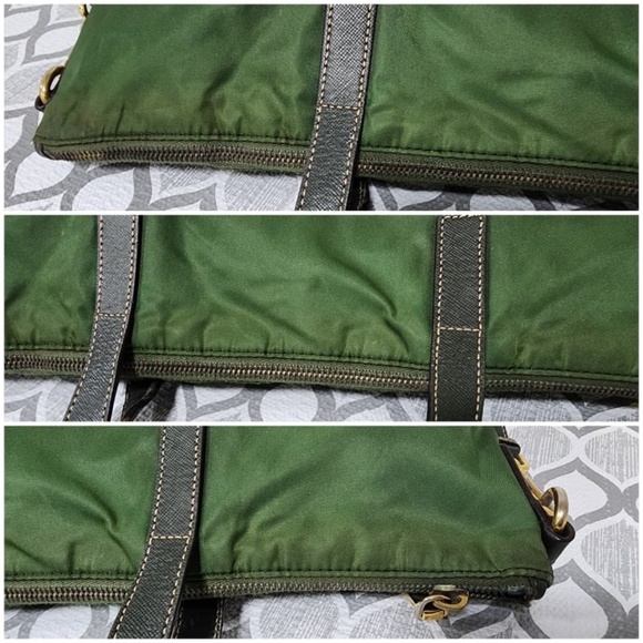 Authentic Prada Saffiano-Trimmed Tessuto Tote Bag Green - Picture 8 of 15